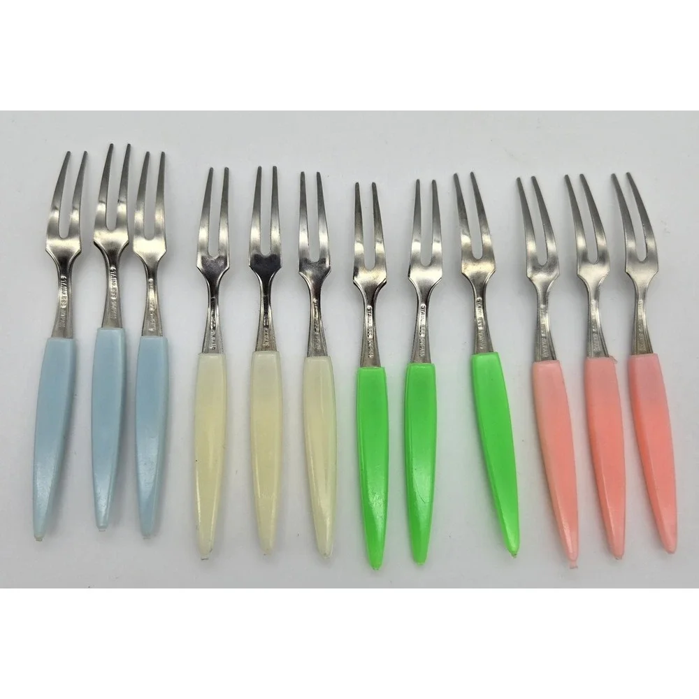 Vtg Little Forks 12 Piece Stainless Steel Hors D'oeuvre Set Niagara Falls Canada